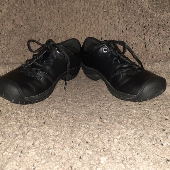 KEEN Utility PTC Oxford 1006999-Black Leather Work Sneakers-Sz 6.5-Near Mint - Picture 4 of 9